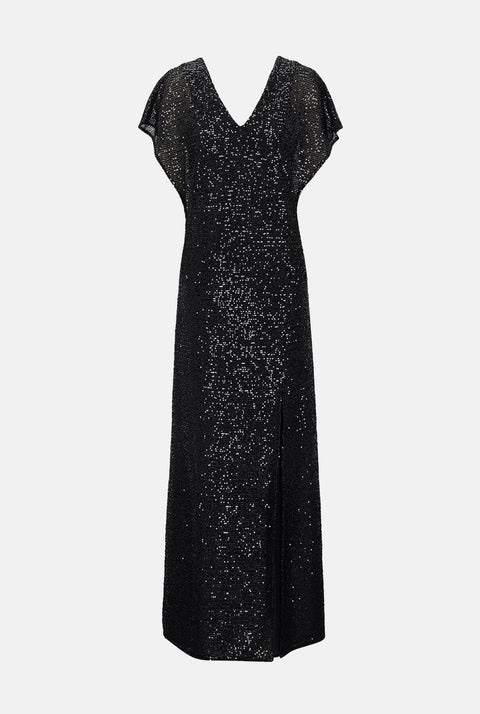 Vestido lentejuelas doble capa negro