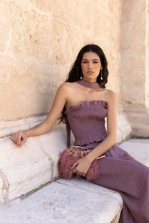 Vestido Lino Malva