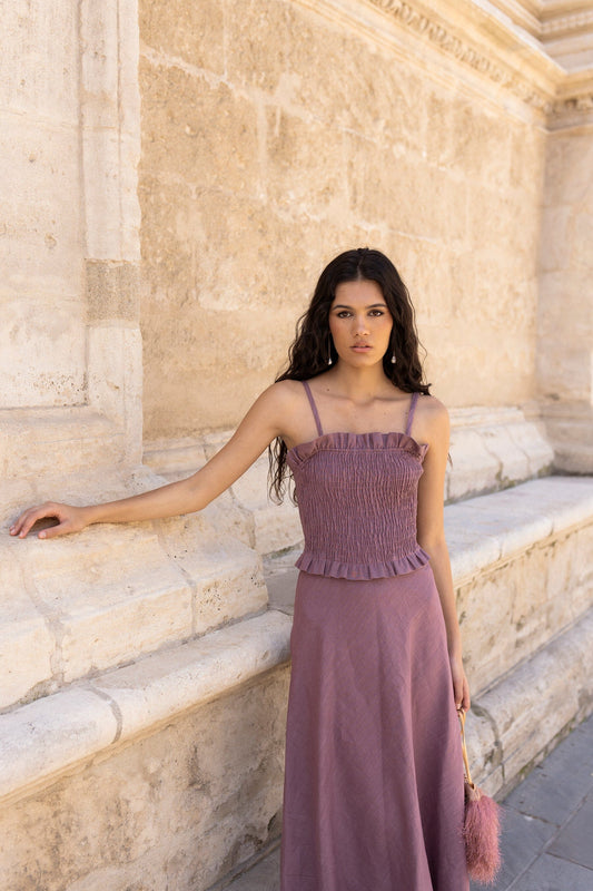 Vestido Lino Malva