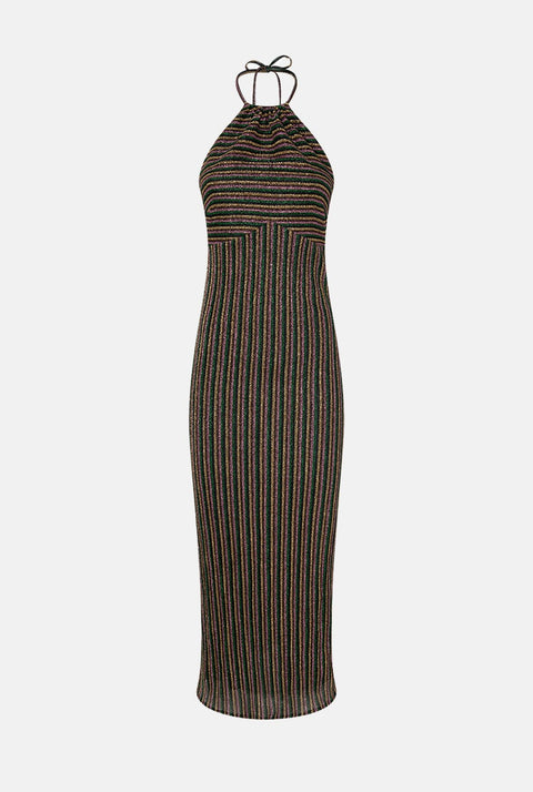Vestido lurex punto rayas