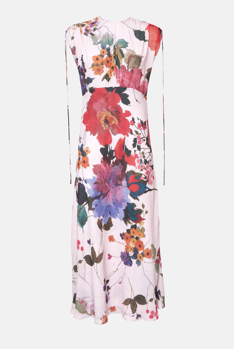 Vestido midi flores acuareladas