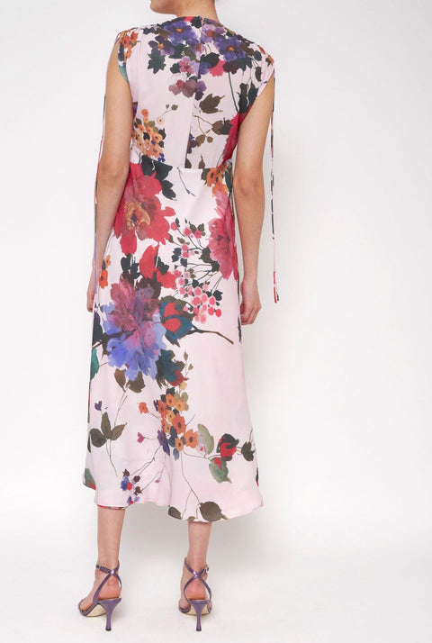 Vestido midi flores acuareladas