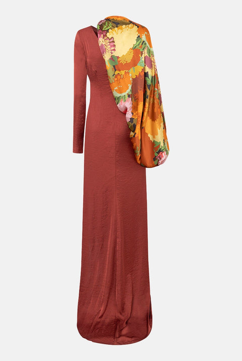 Vestido Oliva Asimetrico Marron