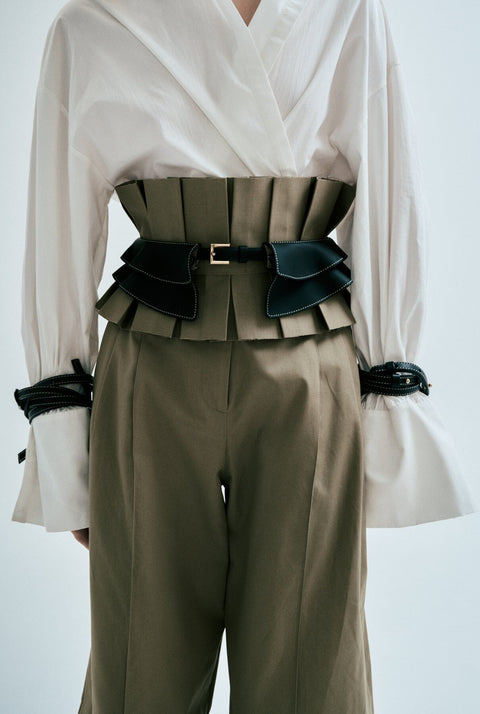 Vuelo Black Leather Corset Belt