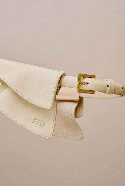 Vuelo Warm White Leather Corset Belt