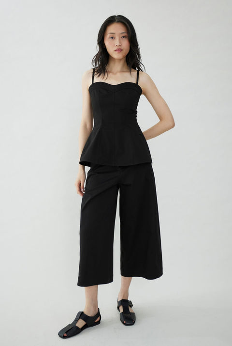 Wide-legged cotton pants
