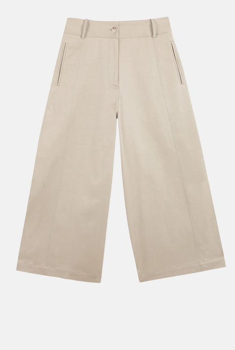 Wide-legged cotton pants